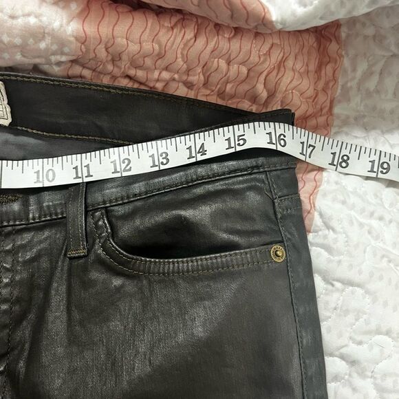 Current/Elliott Coated gray brown ankle skinny jeans 30 mid to low rise - Picture 11 of 14
